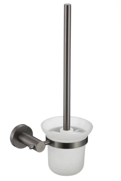 Туалетный ёршик с настенным держателем S5694G оружейная сталь