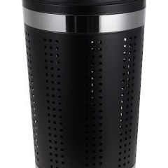 Корзина для белья 46л черная CASPIAN 90112