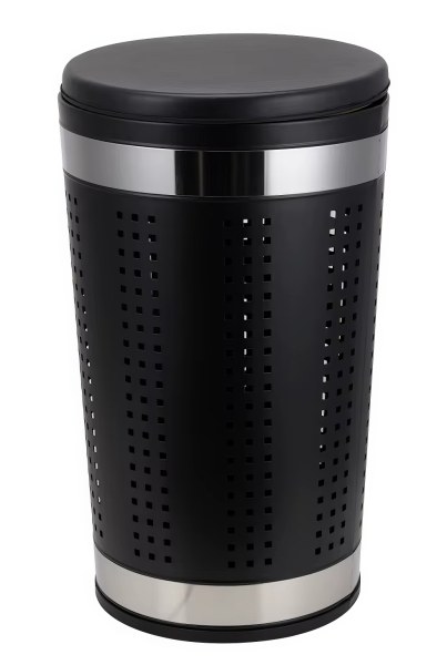 Корзина для белья 46л черная CASPIAN 90112