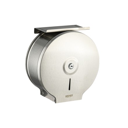 Диспенсер для туалетной бумаги  С ПОЛКОЙ САТИН BRIMIX  903-S