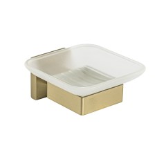 Мыльница стеклянная матовая МАТОВОЕ ЗОЛОТО GFmark 93004